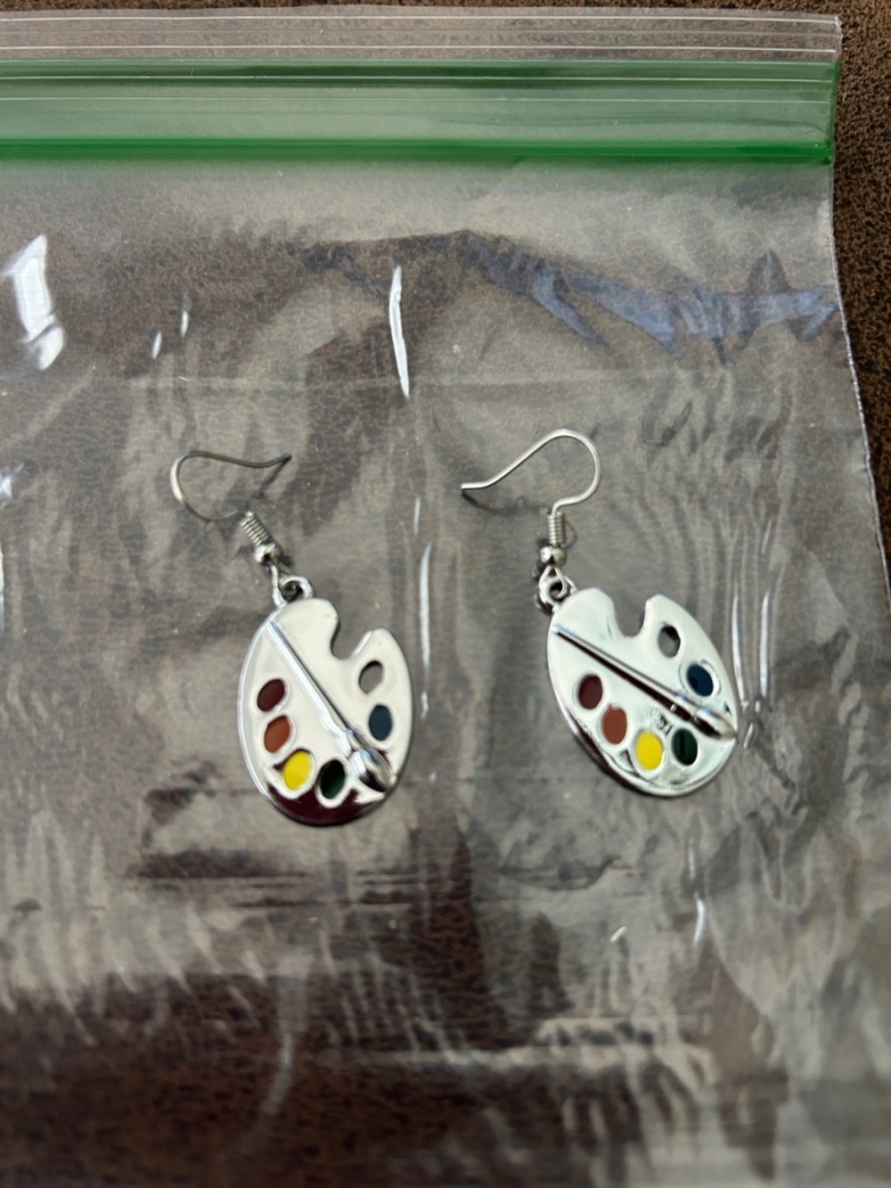 Artist Palette Earrings in Multi-Color - Unbranded